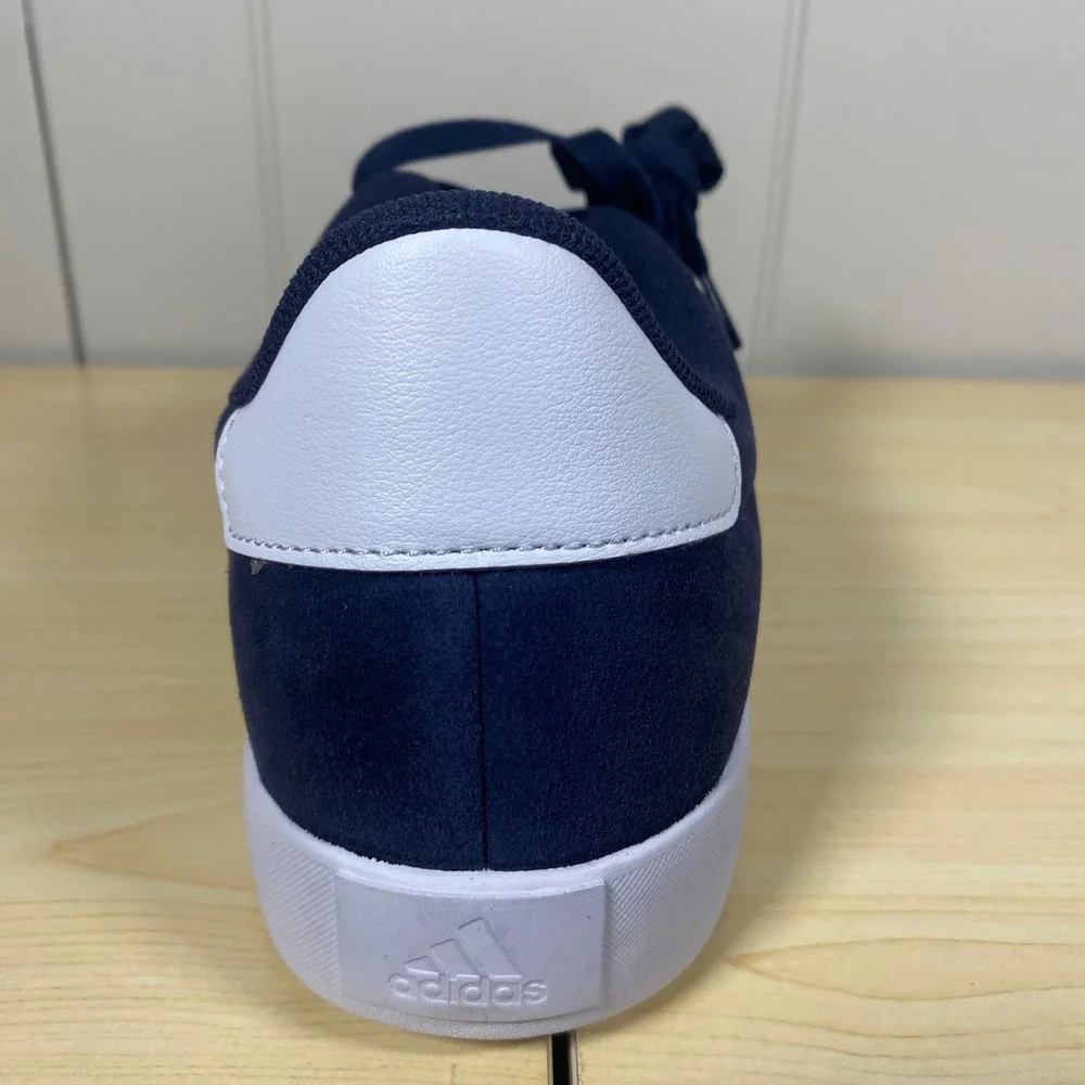 NEW Adidas VL Court 3.0 Mens Navy Blue White Suede Skateboard Shoes Size 10.5 - Picture 4 of 9